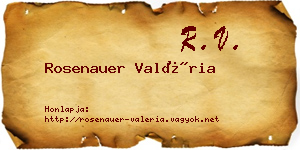 Rosenauer Valéria névjegykártya